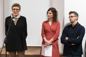 Wystawa: Wynurzenie - Przemowa na otwarciu, dr hab. Bożena Groborz, pani Dziekan dr Agnieszka Bartak-Lisikiewicz, dr hab. Przemysław Pokrywka.