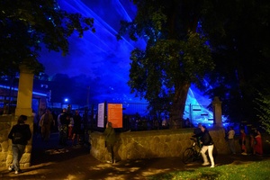 Festiwal Nauki i Techniki - Dzień II - pokaz laserowy na finał Festiwalu Nauki i Techniki w Amfiteatrze