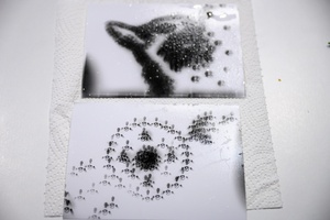 Warsztaty fotografii otworkowej - Schnące fotografie negatywowe po wywołaniu w ciemni.