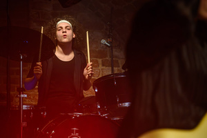 Koncert: Pięć lat i setny koncert Sad Smiles - Na scenie Sad Smiles - perkusista Tymek