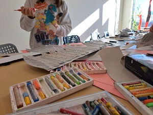 Kreatywne warsztaty - Zwierzyniec - Uczestnicy podczas warsztatów.