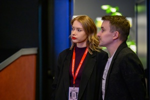 39. TNF - Dzień 1 (30.05.2025) - Od lewej: Magdalena Piątek - dyr TNF i Kuba Armata - dyr. artystyczny TNF przed seansem otwarcia