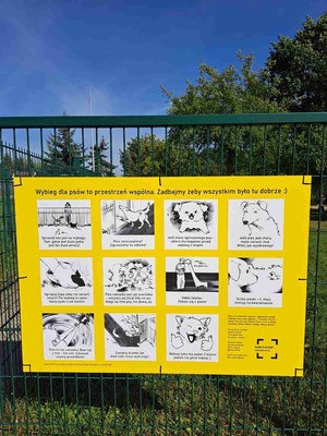 Tu rządzą psy - akcja społeczna - Tablica z regulaminem
