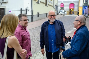 40. TNF: Dzień 2 (23.05.26) - Przed Marzeniem (od lewej): Magdalena Piątek - dyr. 40. TNF, Kuba Armata - dyr. art. 40. TNF, Michał Kwieciński, reżyser filmu "Chopin, Chopin", Andrzej Bukowiecki - SFP